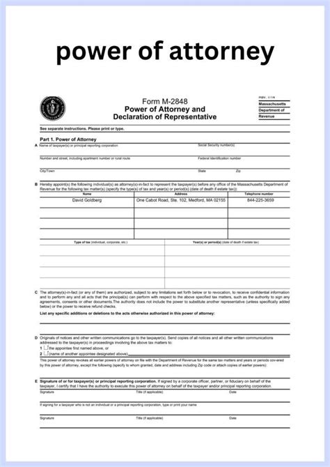 Sample Printable Power Of Attorney And Declaration Of Representative Forms Template 2024