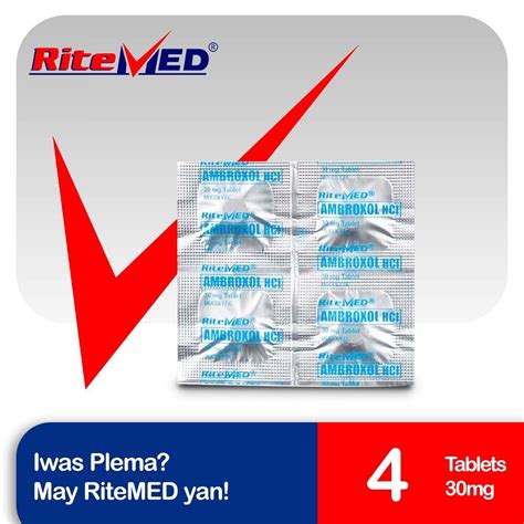 RiteMED Ambroxol 30mg 4 Tablets Cough Relief Shopee Philippines