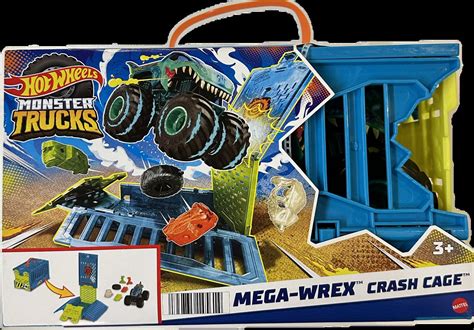 Hot Wheels Monster Trucks Scale MEGA Wrex Crash Cage Oversized Storage Cage With Large