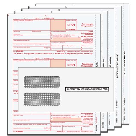 Nec Nonemployee Compensation Part Taxpacks With Envelopes Self