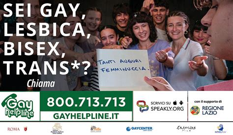 Spot Gay Help Line No Al Bullismo Con Il Sostegno Della Regione Lazio Arcigay
