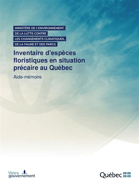 Remplissable En Ligne Inventaire Despces En Situation Prcaire Au Qubec