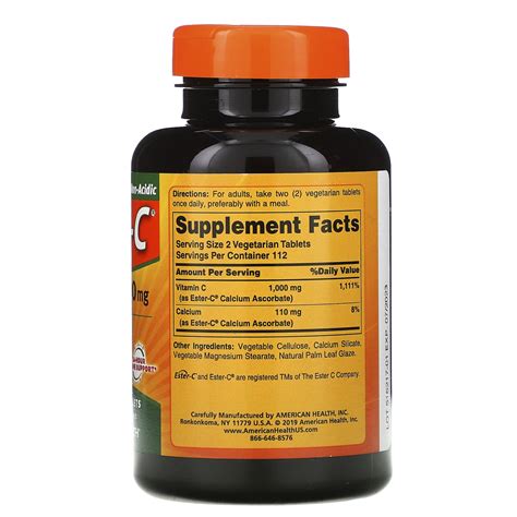 American Health, Ester-C, 500 mg, 225 Vegetarian Tablets