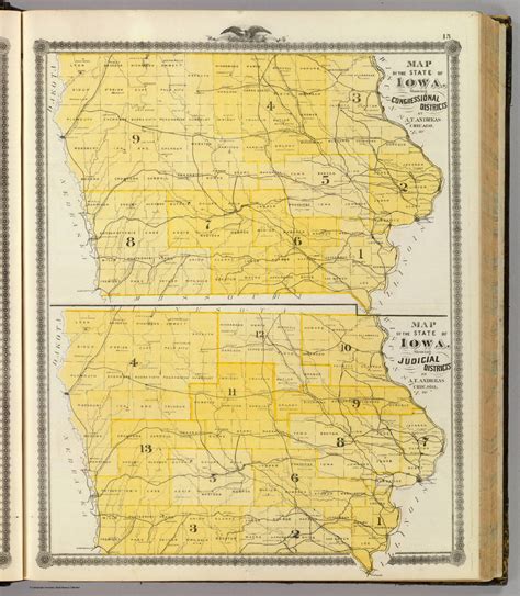 Map of the State of Iowa showing congressional districts (with) Map