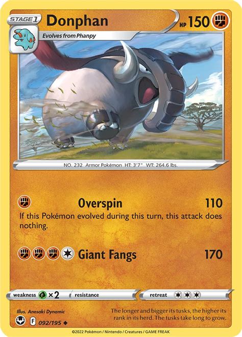 Serebii.net Pokémon Card Database - Silver Tempest - #92 Donphan