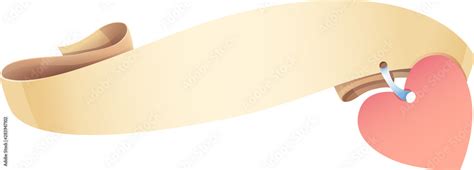 Beige ribbon with heart label vector icon Stock Vector | Adobe Stock