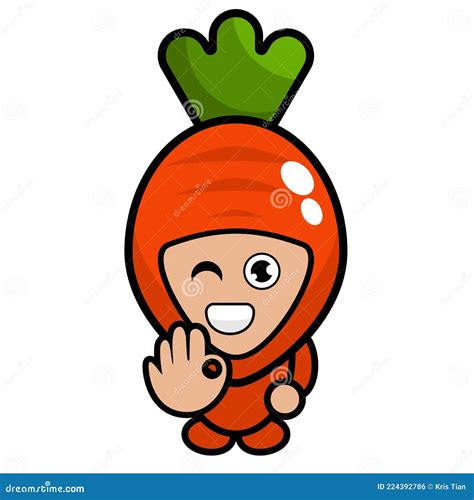 Nice Hand Expression Carrot Mascot Costume Stock Vector Illustration Of Fruit Delicious