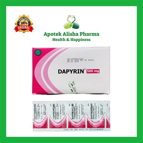 Jual DAPYRIN Strip 10 Tablet Obat Paracetamol Pereda Nyeri Dan