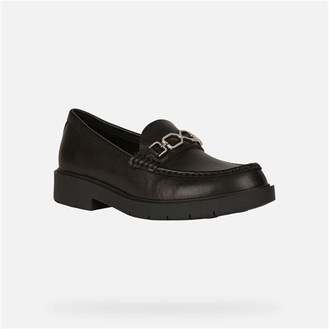 Geox® SPHERICA EC1: Women's Black Leather Loafers | Geox®