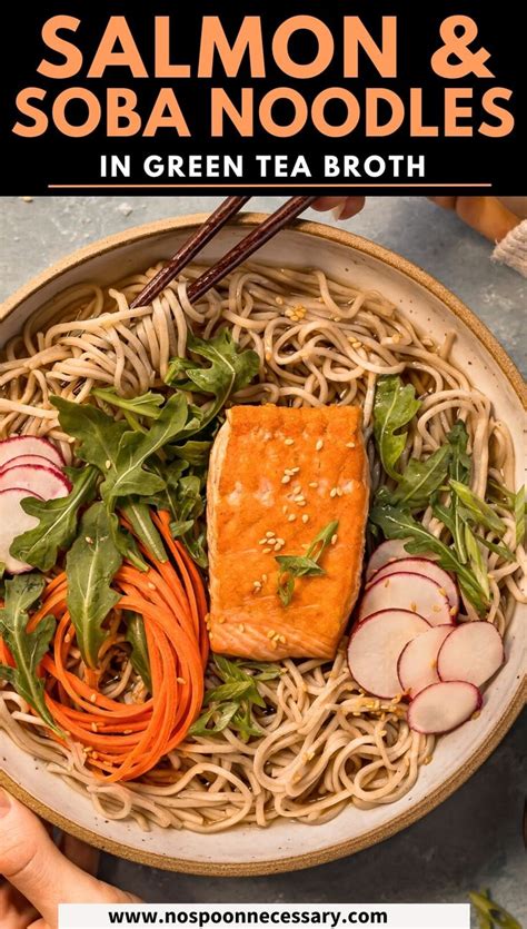 uniquely delicious  salmon  soba noodles brings  rich