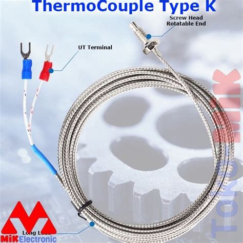 Jual Ready Stok Thermocouple K Type Drat M Thread Temperature Sensor