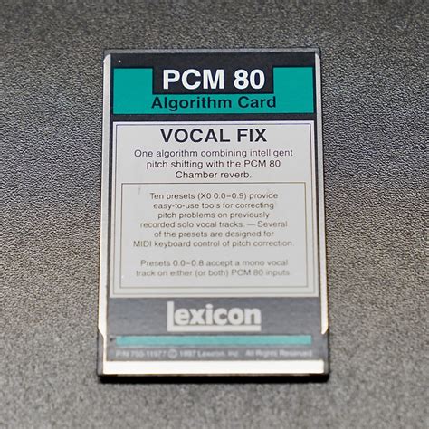 Lexicon Pcm Vocal Fix Algorithm Card Reverb