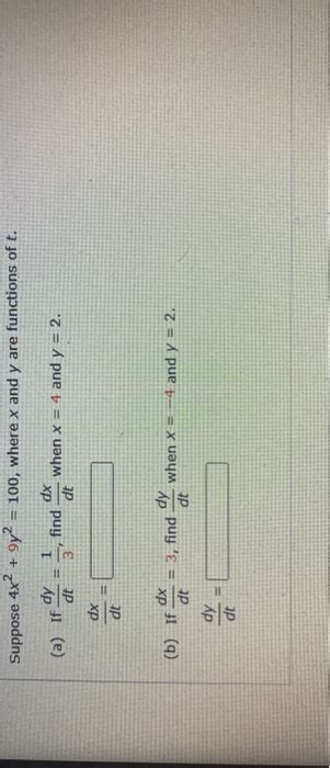 Solved Suppose X Y Where X And Y Are Functions Of Chegg