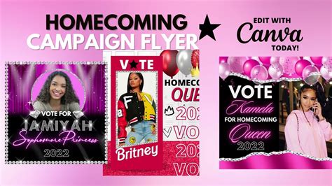 Homecoming Queen Campaign Flyers Start Campaigning Today YouTube