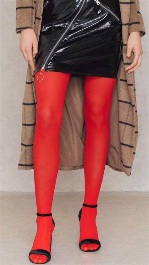 Na Kd Coloured Tights Red Tights Fashion Tights Red Pantyhose