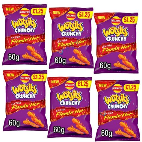 Walkers New Extra Flamin Hot Snacks Extra Hot Xtra Spicy Crisps Multipacks PM Pack Of