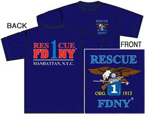 An Image Of A T Shirt With The Words Rescue 1 And Fdny On It