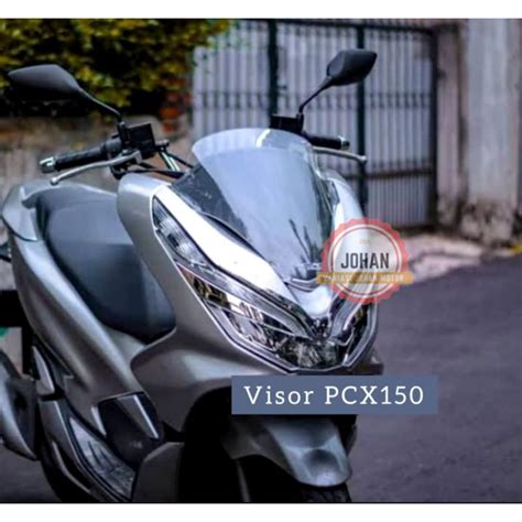 Jual Visor PCX 150 160 Model Pendek Smoke Bening Wingshield Smoke