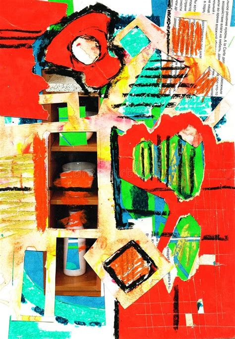 Art and Collage Paint and Abstract and Color Stock Illustration ...