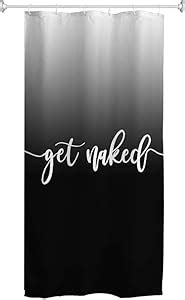 Eleroye Stall Get Naked Shower Curtain Black Grayish White To Black