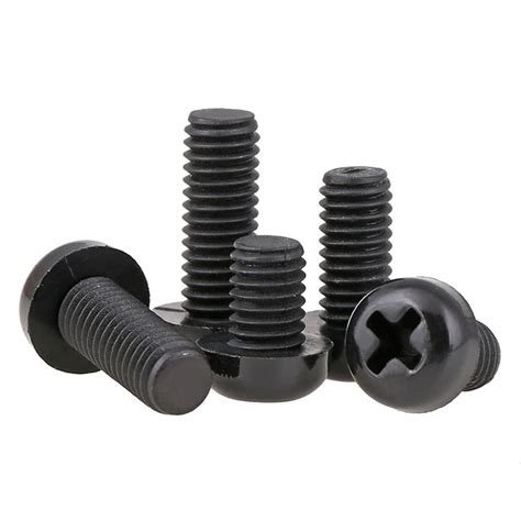 M8 Gb818 Black Pan Head Cross Nylon Screws Plastic Round Head Screws Round Head Nylon Screws