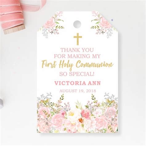 First Holy Communion Favor Tags Communion Gift Tag First Etsy