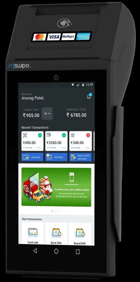 Mswipe Automatic Android Card Swipe Machine For Restaurant Model Name