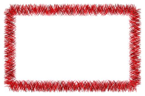 Christmas Red Tinsel Frame Colored Design Bright Xmas Png