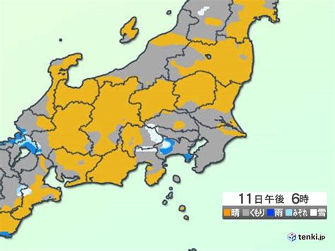 関東甲信 今夜はにわか雨の可能性 山沿いは雪 群馬では平地でも降雪か気象予報士 日直主任 2024年02月11日 日本気象協会 Tenkijp