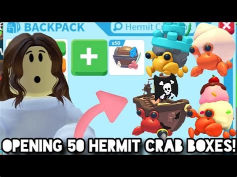 Opening 50 Hermit Crab Boxes Adopt Me Roblox YouTube