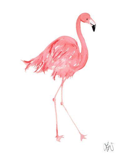 The Flamingle Tropical Flamingo Watercolor Print Thelonelydove