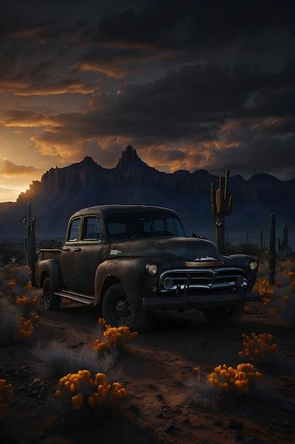 Premium Photo | Abandoned DeSoto Truck in the Desert