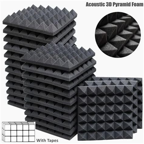 12 24Pcs 30x30x5cm Studio Acoustic Foam Panels Sound Absorbing