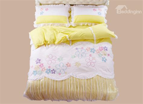 Hot Selling Colorful Flowers Print 4 Piece Duvet Cover Sets