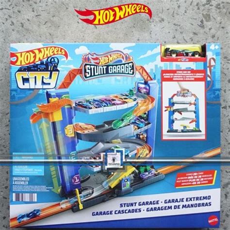 Hot Wheels City Stunt Garage Playset Hotwheels Robo Beast Track Shopee Malaysia