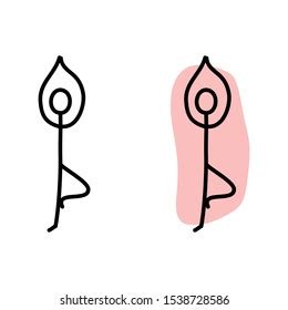 Cartoon Drawing Stick Figure Doing Yoga Stock Vector Royalty Free