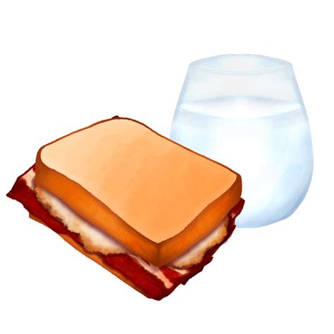 Bacon And Egg Sandwich Toast With Milk Watercolor Clipart Png