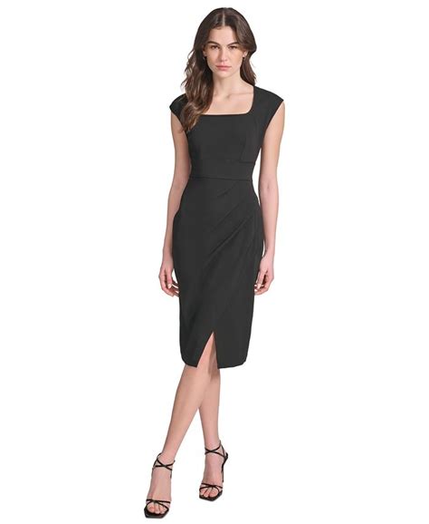 Calvin Klein Womens Ruched Sheath Dress Macys