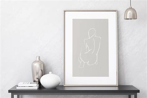 Gray And White Nude Wall Art Minimalist Art Modern Art Nude Art
