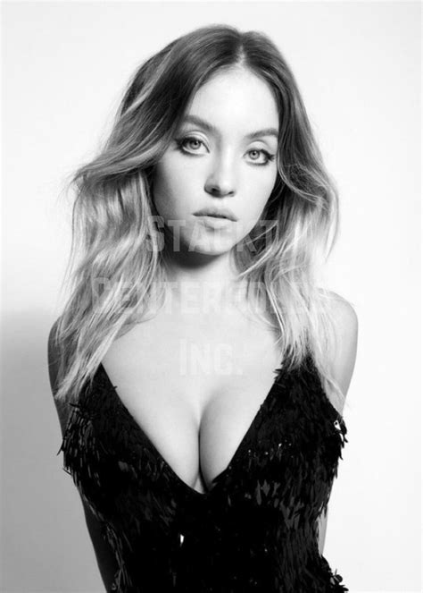 Busty Sydney Sweeney B W Photo Print Big Tits Boobs Curvy Centerfold