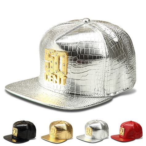 Hip Hop Flat Brimmed Baseball Cap Snapback Caps MetalIced Out Gold 50 ...