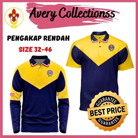 T SHIRT PENGAKAP SEKOLAH RENDAH KUNING BARU LENGAN PENDEK DAN PANJANG