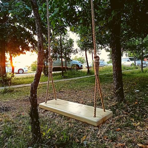 Rope Tree Swing Outdoor Indoor Wood Swing Porch Tree Swing Etsy Australia