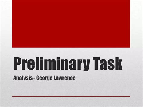 Preliminary Task Analysis Ppt