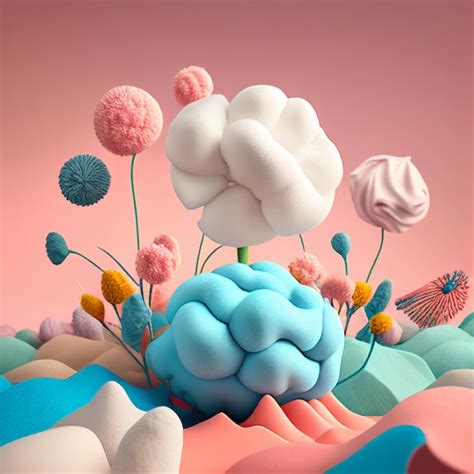 Premium Ai Image A Pink And Blue Landscape With A Cloud On It