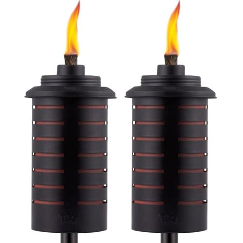 Tiki Brand In Black Orange Easy Install Convertible Metal Torch