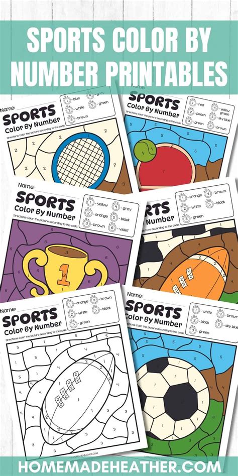 Sports Color By Number Printables In 2024 Sports Coloring Pages