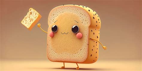 Premium Photo Cute Cartoon Bread Character