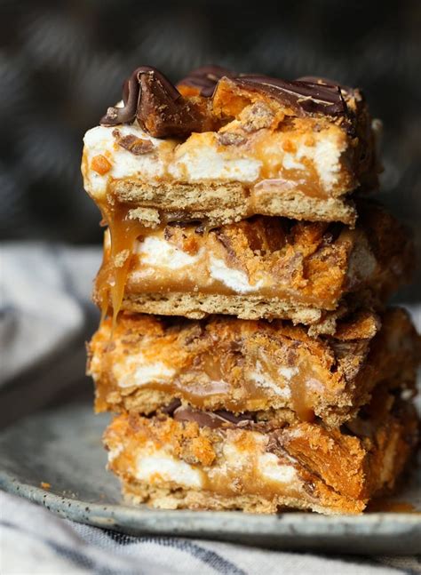 No Bake Butterfinger Caramel Bars | Easy Dessert Bars Recipe