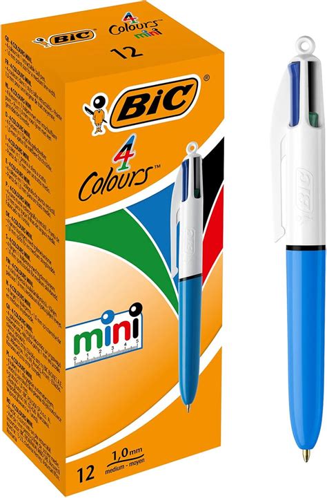 BIC 895958 4 Colores Mini Bolígrafos retráctiles punta media 1 0 mm